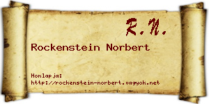 Rockenstein Norbert névjegykártya