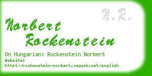 norbert rockenstein business card